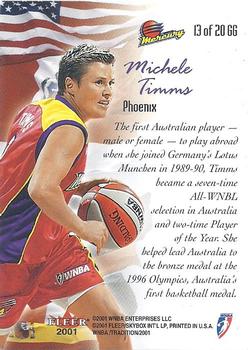 2001 Fleer Tradition WNBA - Global Game #13 GG Michele Timms Back