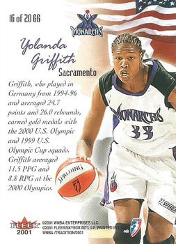 2001 Fleer Tradition WNBA - Global Game #16 GG Yolanda Griffith Back