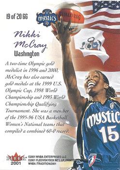 2001 Fleer Tradition WNBA - Global Game #19 GG Nikki McCray Back