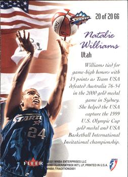 2001 Fleer Tradition WNBA - Global Game #20 GG Natalie Williams Back