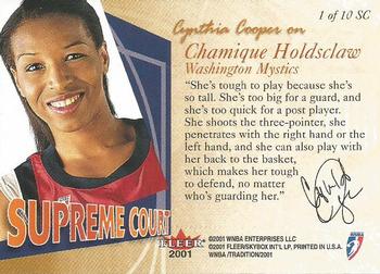 2001 Fleer Tradition WNBA - Cynthia Cooper's Supreme Court #1 SC Chamique Holdsclaw Back
