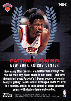 1997-98 Topps - Topps 40 #T40-2 Patrick Ewing Back