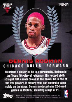 1997-98 Topps - Topps 40 #T40-34 Dennis Rodman Back