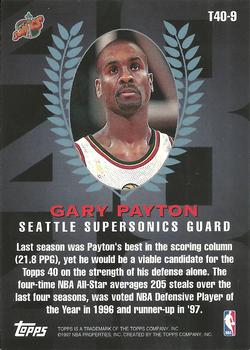 1997-98 Topps - Topps 40 #T40-9 Gary Payton Back