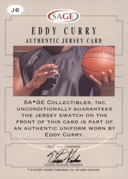 2001 SAGE - Authentic Jerseys Silver #J6 Eddy Curry Back