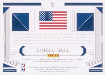 2020 National Treasures Collegiate - College Materials Signatures Conference Logo #44 LaMelo Ball Back