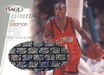 2001 SAGE - Autographs Silver #A31 Will Solomon Front