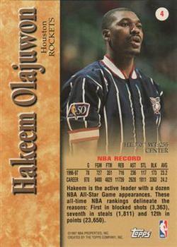 1997-98 Topps - Certified Autographs #4 Hakeem Olajuwon Back
