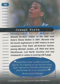 2001 SAGE HIT - Rarefied Bronze #R8 Joseph Forte Back