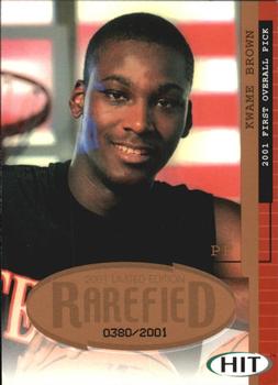 2001 SAGE HIT - Rarefied Bronze #R30 Kwame Brown Front