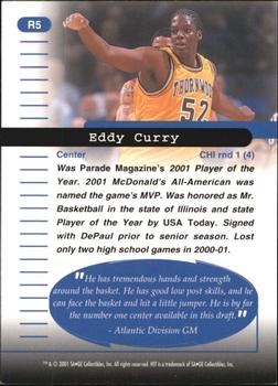 2001 SAGE HIT - Rarefied Silver #R5 Eddy Curry Back