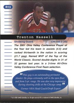 2001 SAGE HIT - Rarefied Silver #R13 Trenton Hassell Back