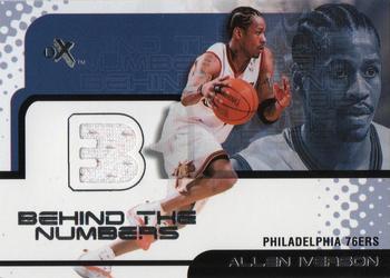 2001-02 E-X - Behind the Numbers Jerseys #NNO Allen Iverson Front