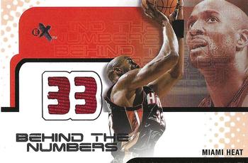 2001-02 E-X - Behind the Numbers Jerseys #NNO Alonzo Mourning Front