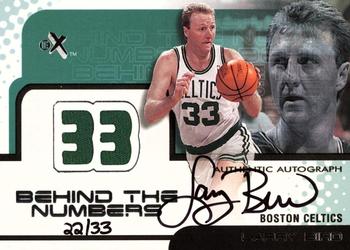 2001-02 E-X - Behind the Numbers Jerseys Autographs #1BN Larry Bird Front