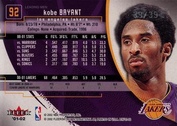 2001-02 E-X - Essential Credentials Future #92 Kobe Bryant Back