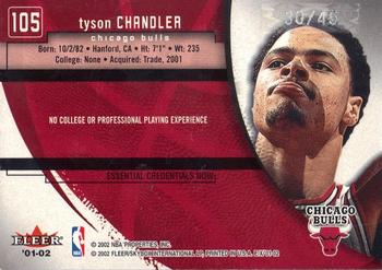 2001-02 E-X - Essential Credentials Now #105 Tyson Chandler Back