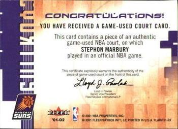 2001-02 Flair - Courting Greatness #NNO Stephon Marbury Back