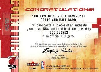 2001-02 Flair - Courting Greatness Ball and Court #NNO Eddie Jones Back