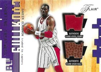 2001-02 Flair - Courting Greatness Ball and Court #NNO Hakeem Olajuwon Front