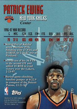 1997-98 Topps - Clutch Time #CT3 Patrick Ewing Back