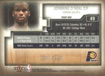 2001-02 Fleer Authentix - Front Row Parallel #49 Jermaine O'Neal Back