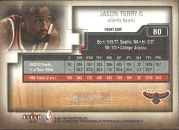 2001-02 Fleer Authentix - Front Row Parallel #80 Jason Terry Back