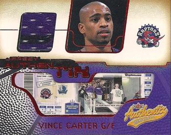 2001-02 Fleer Authentix - Jersey Authentix Ripped #JA-VC Vince Carter Front