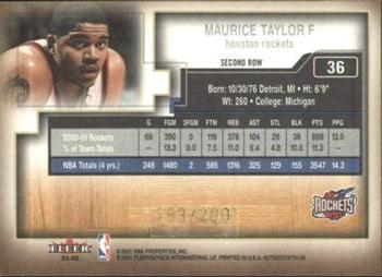 2001-02 Fleer Authentix - Second Row Parallel #36 Maurice Taylor Back