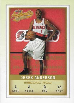 2001-02 Fleer Authentix - Second Row Parallel #78 Derek Anderson Front