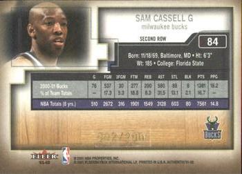2001-02 Fleer Authentix - Second Row Parallel #84 Sam Cassell Back