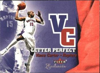 2001-02 Fleer Exclusive - Letter Perfect #1 LP Vince Carter Front