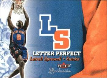 2001-02 Fleer Exclusive - Letter Perfect #16 LP Latrell Sprewell Front