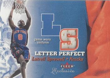 2001-02 Fleer Exclusive - Letter Perfect JV #LS-JV Latrell Sprewell Front