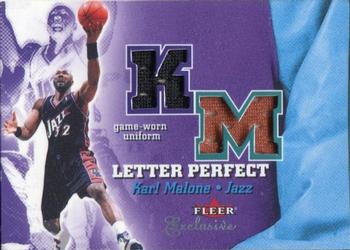 2001-02 Fleer Exclusive - Letter Perfect Varsity #KM-JV Karl Malone Front