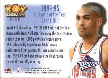 2001-02 Fleer Focus - ROY Collection #11 ROY Grant Hill Back