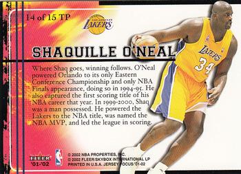 2001-02 Fleer Focus - Trading Places #14 TP Shaquille O'Neal Back