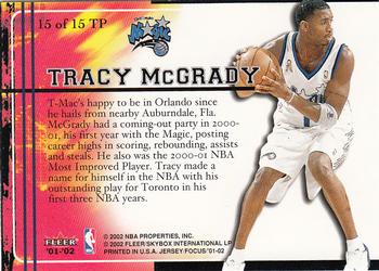 2001-02 Fleer Focus - Trading Places #15 TP Tracy McGrady Back