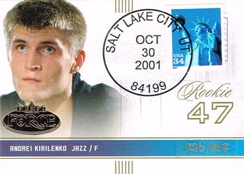 2001-02 Fleer Force - Rookie Postmarks #124 Andrei Kirilenko Front