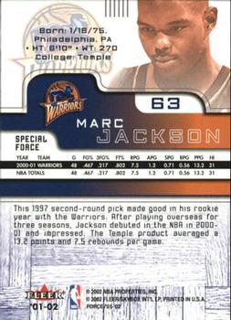 2001-02 Fleer Force - Special Force #63 Marc Jackson Back
