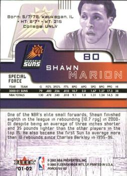 2001-02 Fleer Force - Special Force #80 Shawn Marion Back
