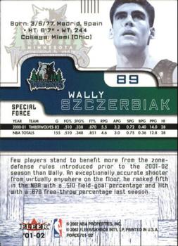 2001-02 Fleer Force - Special Force #89 Wally Szczerbiak Back