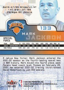 2001-02 Fleer Force - Special Force #133 Mark Jackson Back