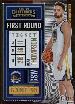 2020-21 Panini Contenders - First Round Ticket #72 Klay Thompson Front
