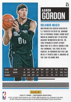 2020-21 Panini Contenders - First Round Ticket #83 Aaron Gordon Back