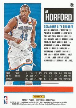 2020-21 Panini Contenders - Game Ticket Bronze #39 Al Horford Back
