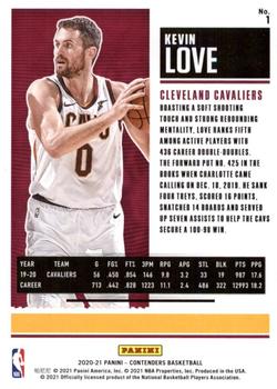 2020-21 Panini Contenders - Game Ticket Green #1 Kevin Love Back