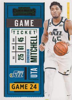 2020-21 Panini Contenders - Game Ticket Green #22 Donovan Mitchell Front