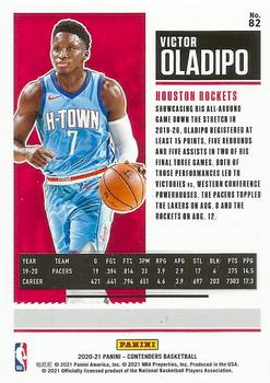 2020-21 Panini Contenders - Game Ticket Green #82 Victor Oladipo Back