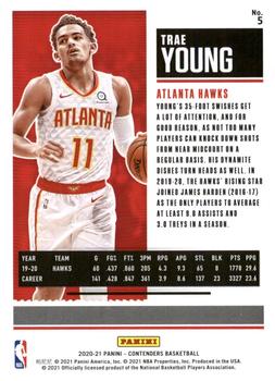 2020-21 Panini Contenders - Game Ticket Red #5 Trae Young Back